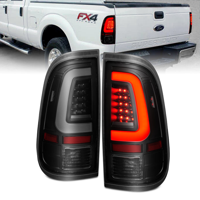 Anzo USA 311379 Tail Light Assembly; LED; Clear Lens; Black Housing; w/Light Bar; Pair; - Truck Part Superstore