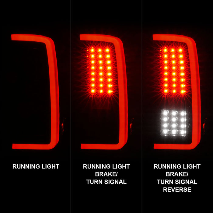 Anzo USA 311381 Tail Light Assembly; LED; Smoke Lens; Black Housing; w/Light Bar; Pair; - Truck Part Superstore