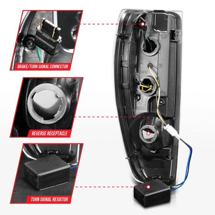 Anzo USA 311383 Tail Light Assembly; LED; Smoke Lens; Black Housing; w/Light Bar; Pair; - Truck Part Superstore
