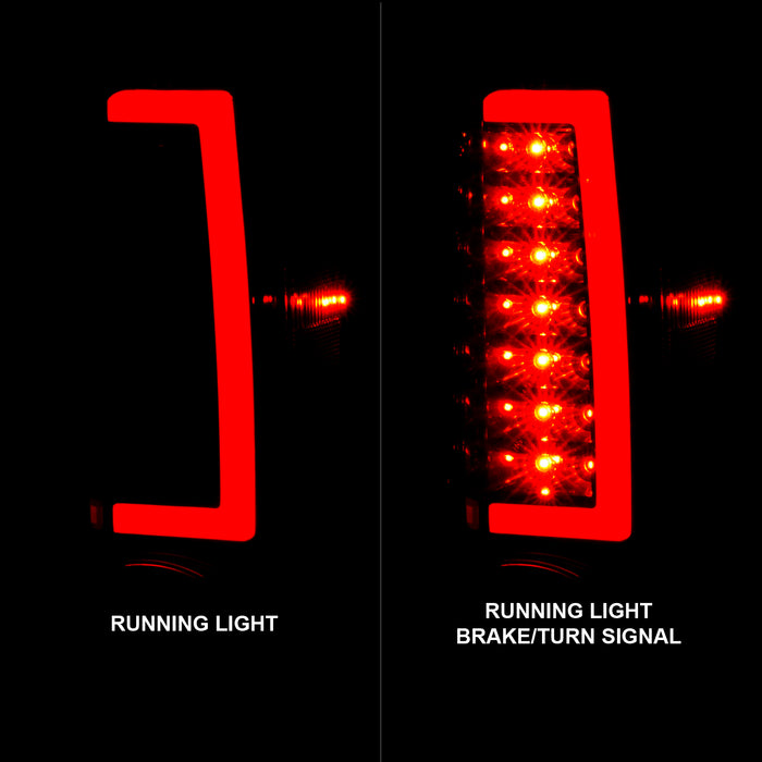 Anzo USA 311383 Tail Light Assembly; LED; Smoke Lens; Black Housing; w/Light Bar; Pair; - Truck Part Superstore