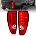 Anzo USA 311384 Tail Light Assembly; LED; Red/Clear Lens; Chrome Housing; w/Light Bar; Pair; - Truck Part Superstore
