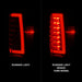 Anzo USA 311384 Tail Light Assembly; LED; Red/Clear Lens; Chrome Housing; w/Light Bar; Pair; - Truck Part Superstore