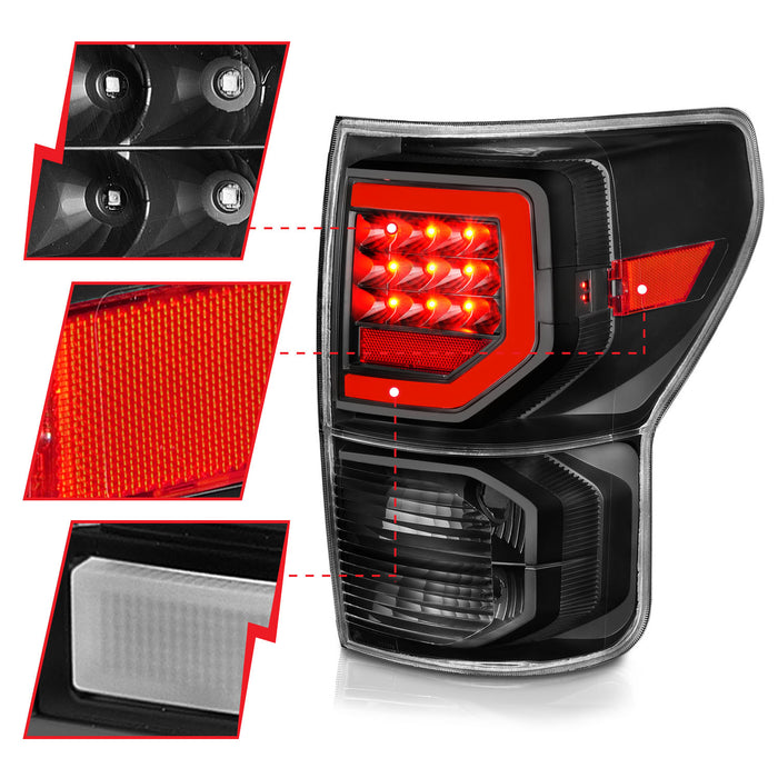 Anzo USA 311386 Tail Light Assembly; Clear Lens; w/Light Bars Black Housing; - Truck Part Superstore