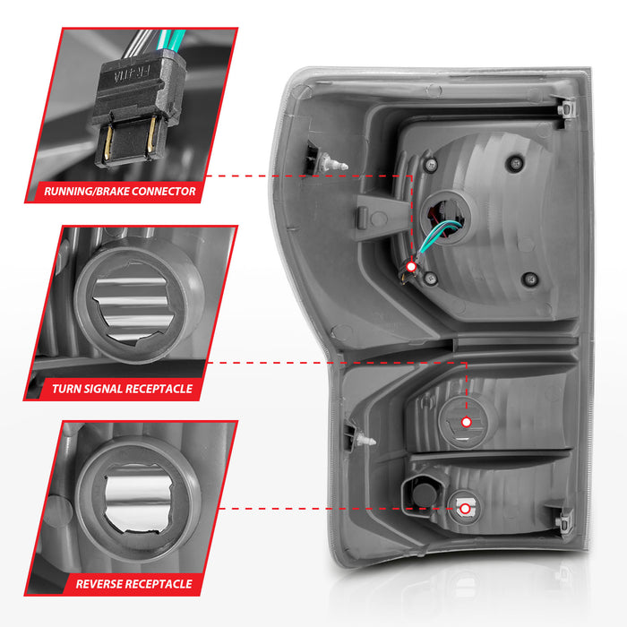 Anzo USA 311386 Tail Light Assembly; Clear Lens; w/Light Bars Black Housing; - Truck Part Superstore