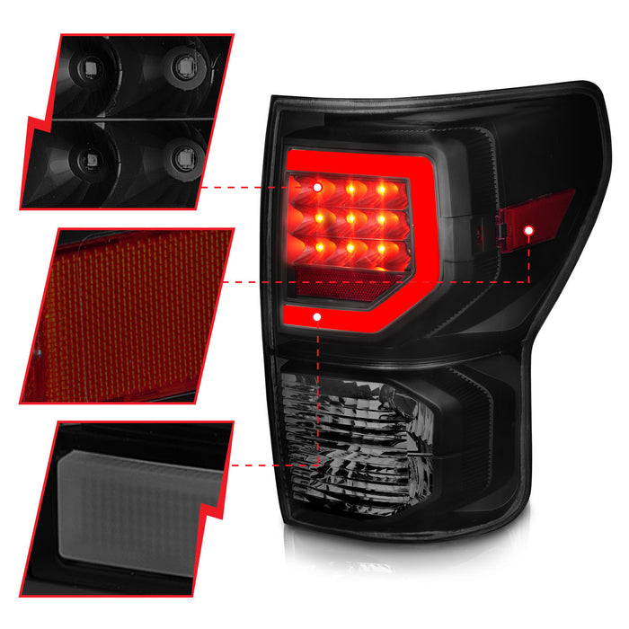 Anzo USA 311387 Tail Light Assembly; Smoke Lens; w/Light Bars Black Housing; - Truck Part Superstore