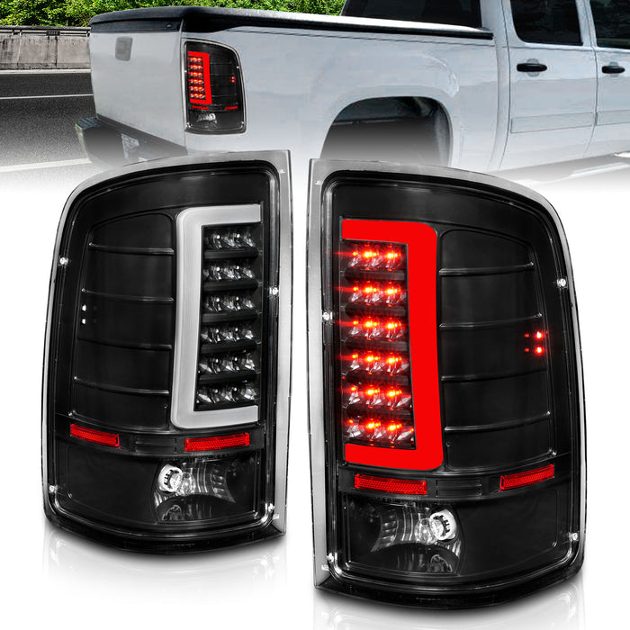 Anzo USA 311388 Tail Light Assembly; Clear Lens; Black Housing; w/Light Bar; Pair; - Truck Part Superstore