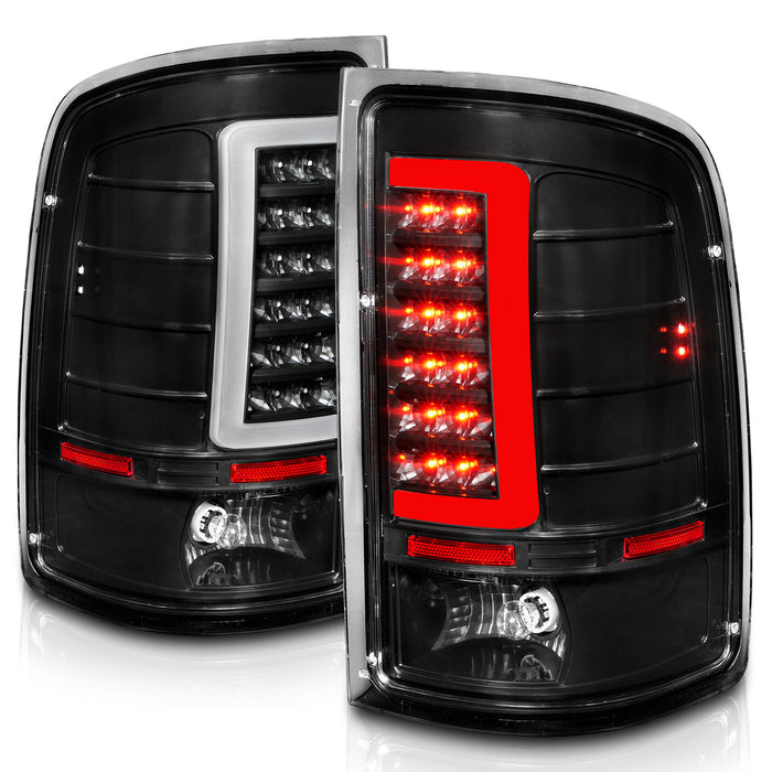 Anzo USA 311388 Tail Light Assembly; Clear Lens; Black Housing; w/Light Bar; Pair; - Truck Part Superstore