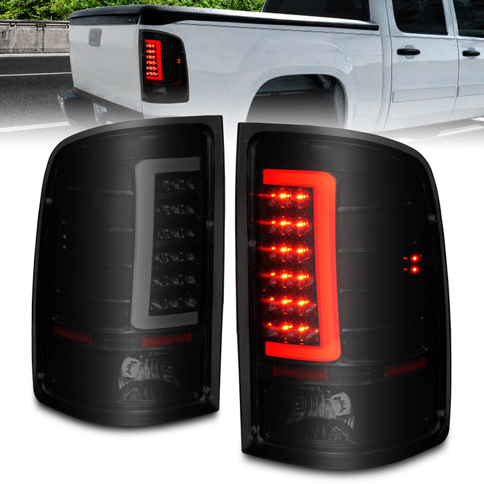 Anzo USA 311389 Tail Light Assembly; Smoke Lens; Black Housing; w/Light Bar; Pair; - Truck Part Superstore