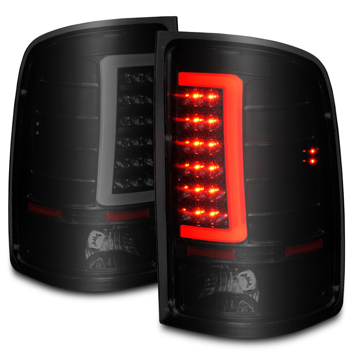 Anzo USA 311389 Tail Light Assembly; Smoke Lens; Black Housing; w/Light Bar; Pair; - Truck Part Superstore