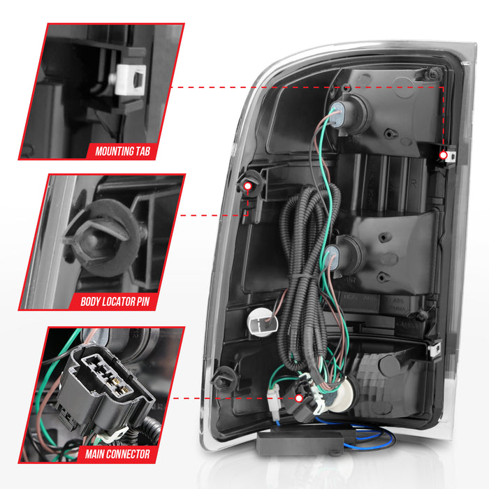 Anzo USA 311389 Tail Light Assembly; Smoke Lens; Black Housing; w/Light Bar; Pair; - Truck Part Superstore