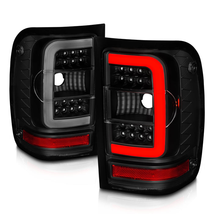 Anzo USA 311391 Tail Light Assembly; LED; Smoke Lens; Black Housing; w/Light Bar; Pair; - Truck Part Superstore
