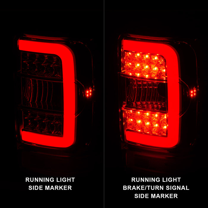 Anzo USA 311393 Tail Light Assembly; LED; Clear/Red Lens; Chrome Housing; w/Light Bar; Pair; - Truck Part Superstore