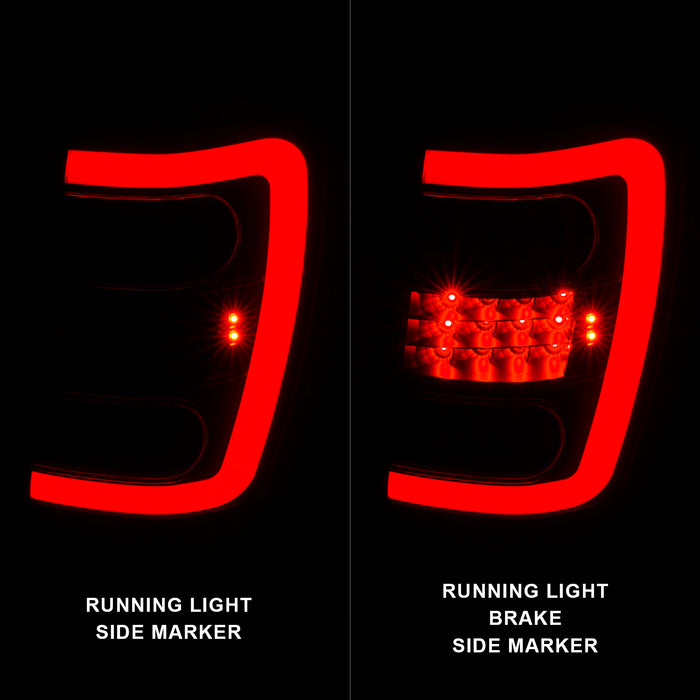 Anzo USA 311394 Tail Light Assembly; LED; Clear Lens; Black Housing; w/Light Bar; Pair; - Truck Part Superstore