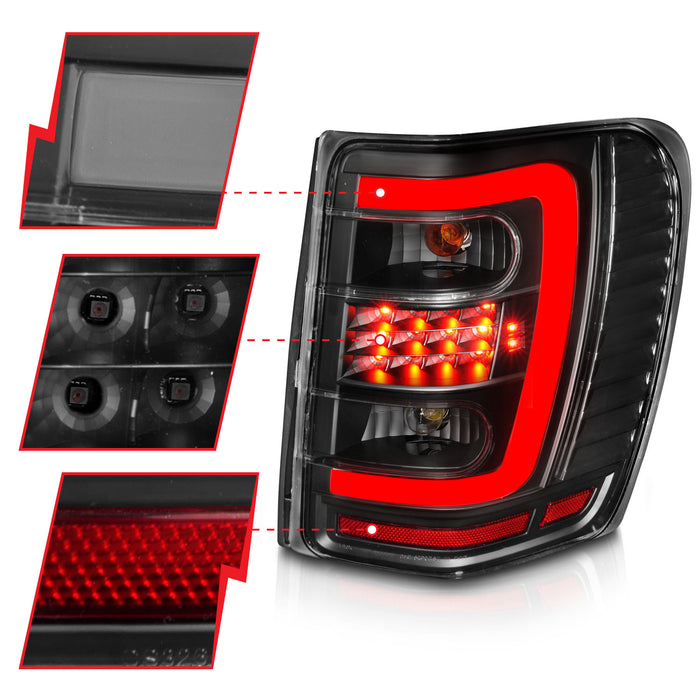 Anzo USA 311394 Tail Light Assembly; LED; Clear Lens; Black Housing; w/Light Bar; Pair; - Truck Part Superstore