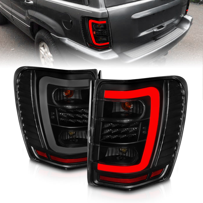 Anzo USA 311395 Tail Light Assembly; LED; Smoke Lens; Black Housing; w/Light Bar; Pair; - Truck Part Superstore