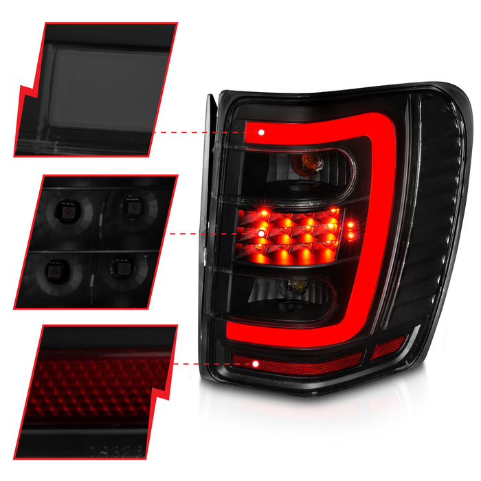 Anzo USA 311395 Tail Light Assembly; LED; Smoke Lens; Black Housing; w/Light Bar; Pair; - Truck Part Superstore