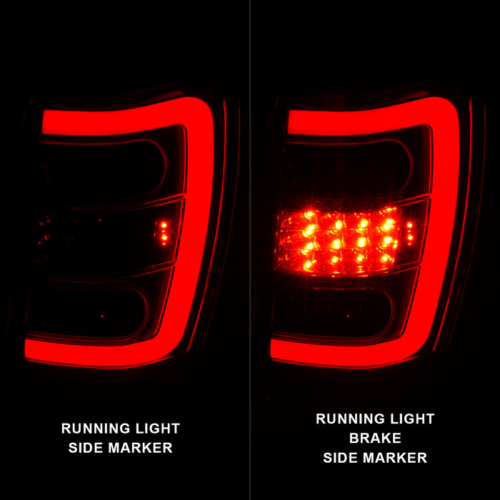 Anzo USA 311396 Tail Light Assembly; LED; Clear/Red Lens; Chrome Housing; w/Light Bar; Pair; - Truck Part Superstore