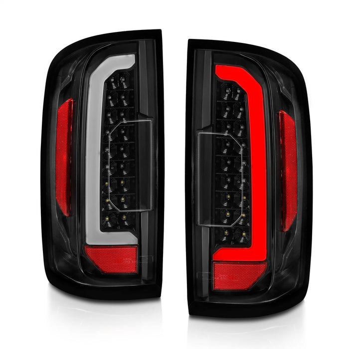 Anzo USA 311402 Tail Light Assembly; Full LED; Clear Lens; Black Housing; w/Light Bar; Pair; - Truck Part Superstore