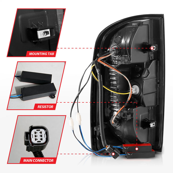 Anzo USA 311404 Tail Light Assembly; Full LED; Clear Lens; Chrome Housing; w/Light Bar; Pair; - Truck Part Superstore