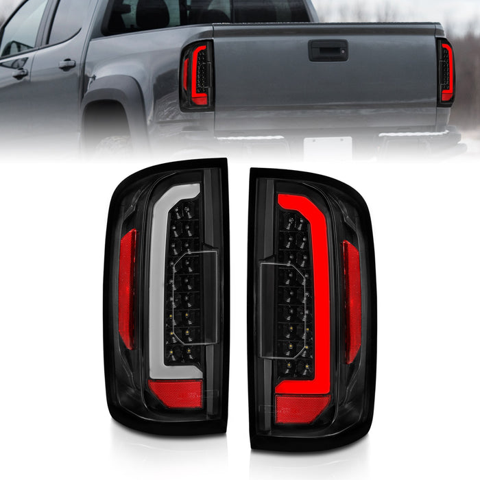 Anzo USA 311405 Tail Light Assembly; Full LED; Clear Lens; Black Housing; w/Light Bar; Pair; - Truck Part Superstore