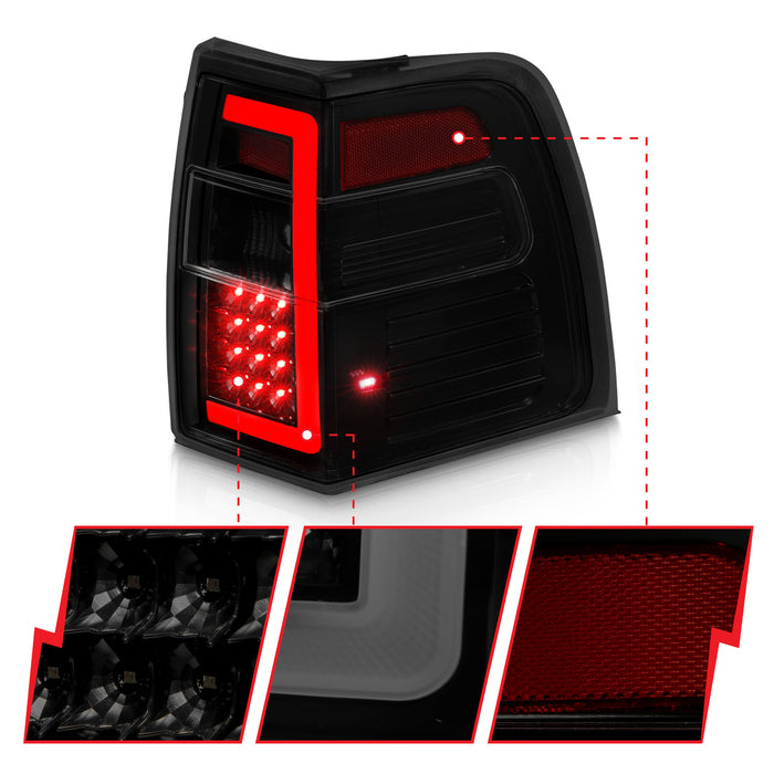 Anzo USA 311409 Tail Light Assembly; LED; Smoke Lens; Black Housing; w/Light Bar Sequential; - Truck Part Superstore