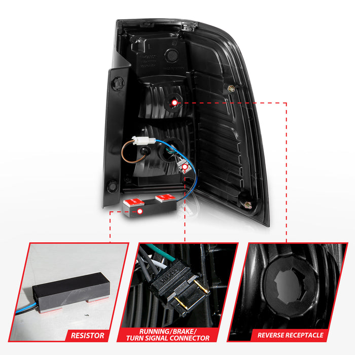 Anzo USA 311409 Tail Light Assembly; LED; Smoke Lens; Black Housing; w/Light Bar Sequential; - Truck Part Superstore