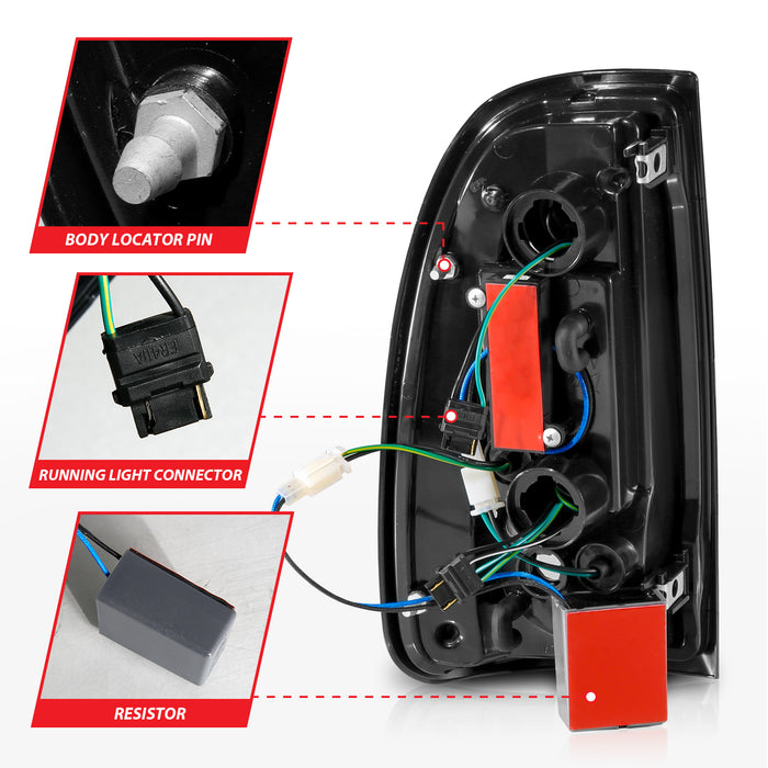 Anzo USA 311413 Tail Light Assembly; LED; Clear Lens; Chrome Housing; w/Light Bar; Pair; - Truck Part Superstore