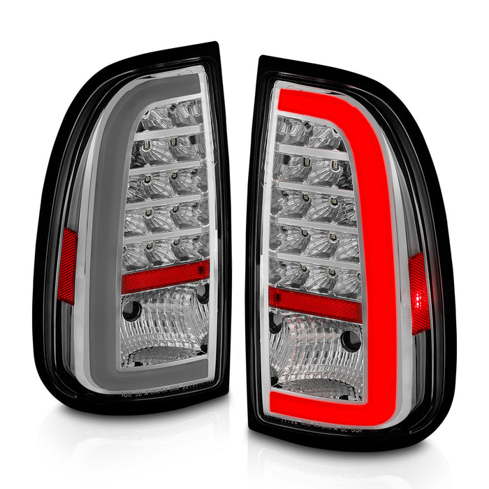 Anzo USA 311413 Tail Light Assembly; LED; Clear Lens; Chrome Housing; w/Light Bar; Pair; - Truck Part Superstore