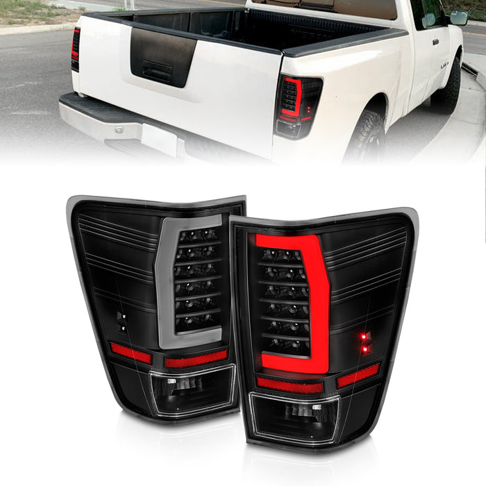 Anzo USA 311420 Tail Light Assembly; LED; Clear Lens; Black Housing; w/Light Bar; Pair; - Truck Part Superstore