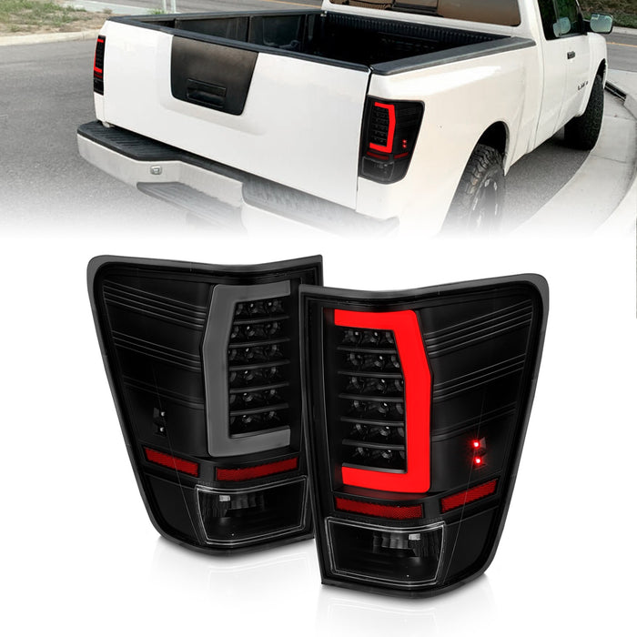 Anzo USA 311421 Tail Light Assembly; LED; Smoke Lens; Black Housing; w/Light Bar; Pair; - Truck Part Superstore