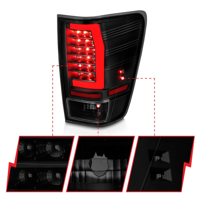 Anzo USA 311421 Tail Light Assembly; LED; Smoke Lens; Black Housing; w/Light Bar; Pair; - Truck Part Superstore