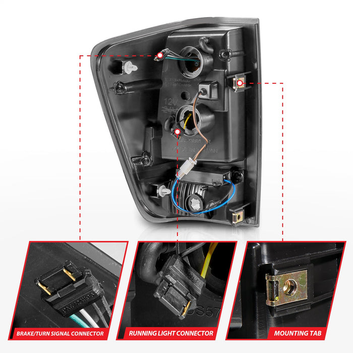 Anzo USA 311421 Tail Light Assembly; LED; Smoke Lens; Black Housing; w/Light Bar; Pair; - Truck Part Superstore