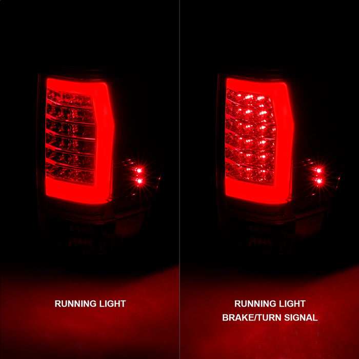 Anzo USA 311422 Tail Light Assembly; LED; Red/Clear Lens; Chrome Housing; w/Light Bar; Pair; - Truck Part Superstore