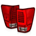 Anzo USA 311422 Tail Light Assembly; LED; Red/Clear Lens; Chrome Housing; w/Light Bar; Pair; - Truck Part Superstore