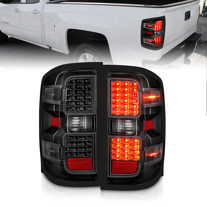 Anzo USA 311423 Tail Light Assembly; LED; Clear Lens; Black Housing; Pair; - Truck Part Superstore