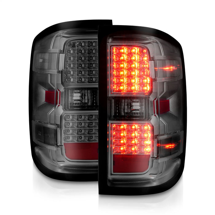 Anzo USA 311424 Tail Light Assembly; LED; Smoke Lens; Chrome Housing; Pair; - Truck Part Superstore