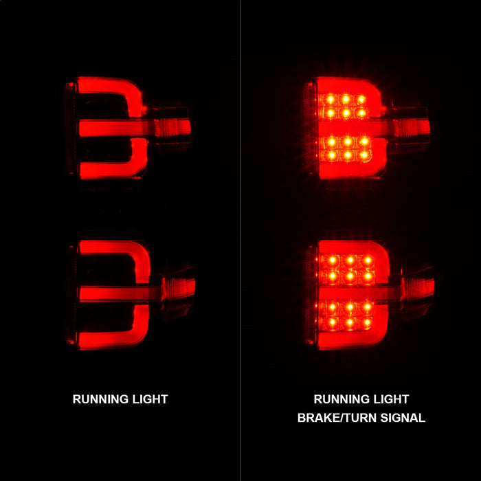 Anzo USA 311425 Tail Light Assembly; LED; Clear Lens; Black Housing; w/Light Bar; Pair; - Truck Part Superstore