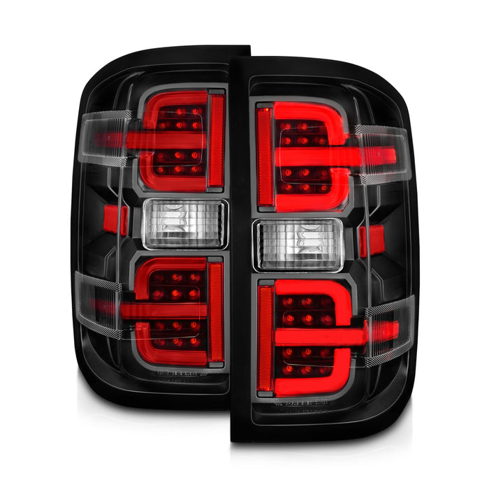 Anzo USA 311425 Tail Light Assembly; LED; Clear Lens; Black Housing; w/Light Bar; Pair; - Truck Part Superstore