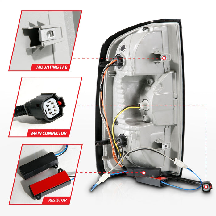 Anzo USA 311432 Tail Light Assembly; LED; w/Red Light Bar; Black Housing; Clear Lens; - Truck Part Superstore