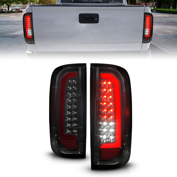 Anzo USA 311433 Tail Light Assembly; LED; w/Red Light Bar; Black Housing; Smoke Lens; - Truck Part Superstore