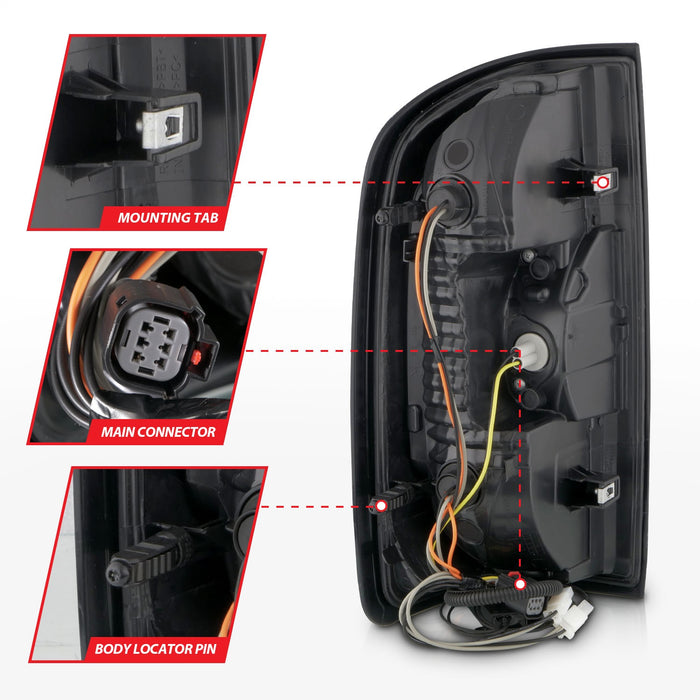 Anzo USA 311433 Tail Light Assembly; LED; w/Red Light Bar; Black Housing; Smoke Lens; - Truck Part Superstore