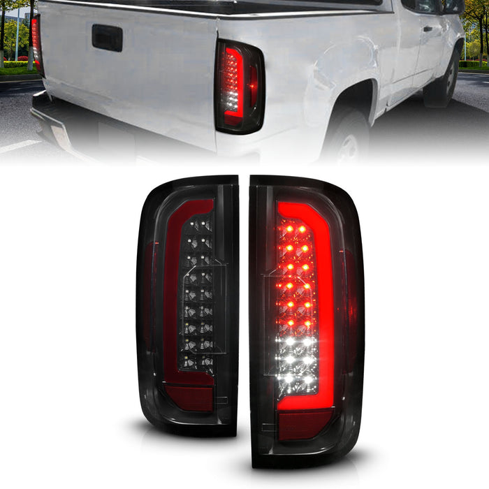 Anzo USA 311435 Tail Light Assembly; LED; w/Red Light Bar; Black Housing; Smoke Lens; - Truck Part Superstore