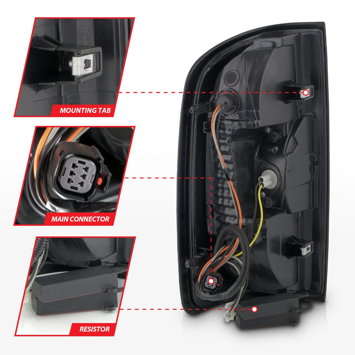 Anzo USA 311435 Tail Light Assembly; LED; w/Red Light Bar; Black Housing; Smoke Lens; - Truck Part Superstore