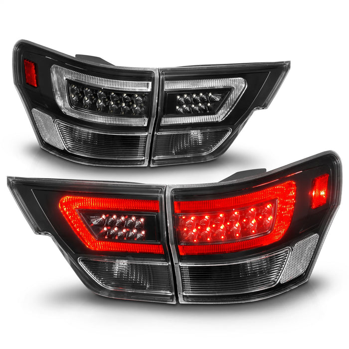 Anzo USA 311439 Tail Light Assembly; LED; Clear Lens; Black Housing; w/Light Bar; 4 Pcs.; - Truck Part Superstore