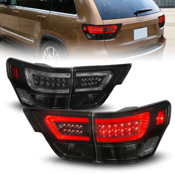 Anzo USA 311440 Tail Light Assembly; LED; Smoke Lens; Black Housing; w/Light Bar; 4 Pcs.; - Truck Part Superstore