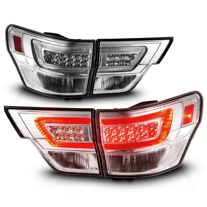 Anzo USA 311441 Tail Light Assembly; LED; Clear Lens; Chrome Housing; w/Light Bar; 4 Pcs.; - Truck Part Superstore