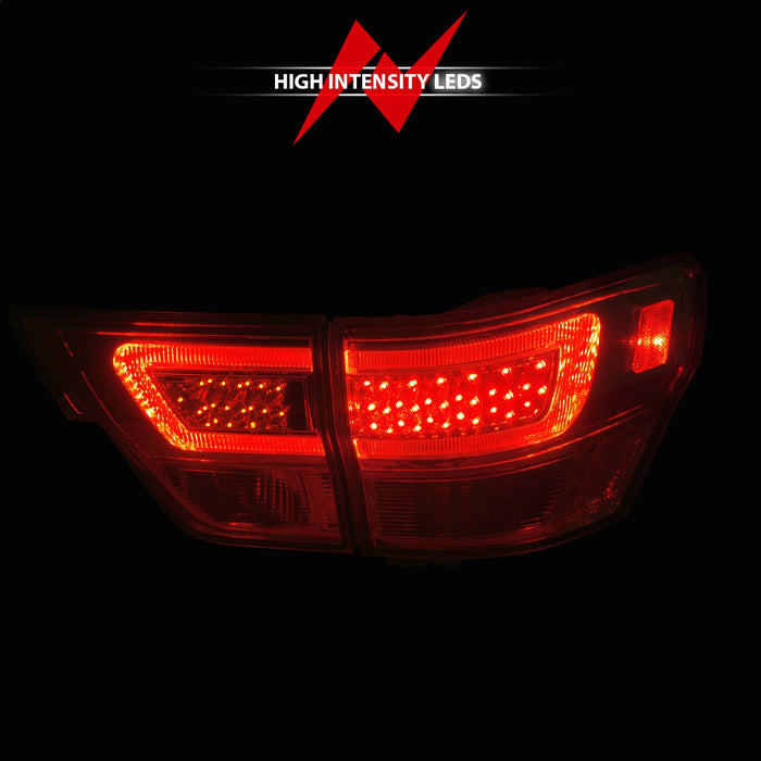 Anzo USA 311441 Tail Light Assembly; LED; Clear Lens; Chrome Housing; w/Light Bar; 4 Pcs.; - Truck Part Superstore