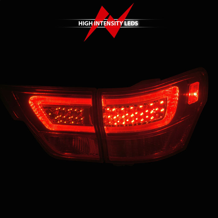 Anzo USA 311442 Tail Light Assembly; LED; Red/Clear Lens; Chrome Housing; w/Light Bar; 4 Pcs.; - Truck Part Superstore