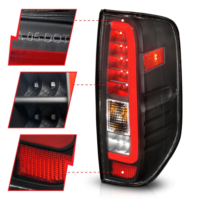 Anzo USA 311443 Tail Light Assembly; LED; Clear Lens; Black Housing; Pair; - Truck Part Superstore