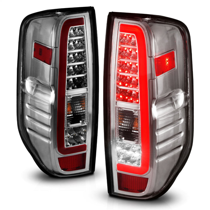 Anzo USA 311445 Tail Light Assembly; LED; Clear Lens; Chrome Housing; Pair; - Truck Part Superstore